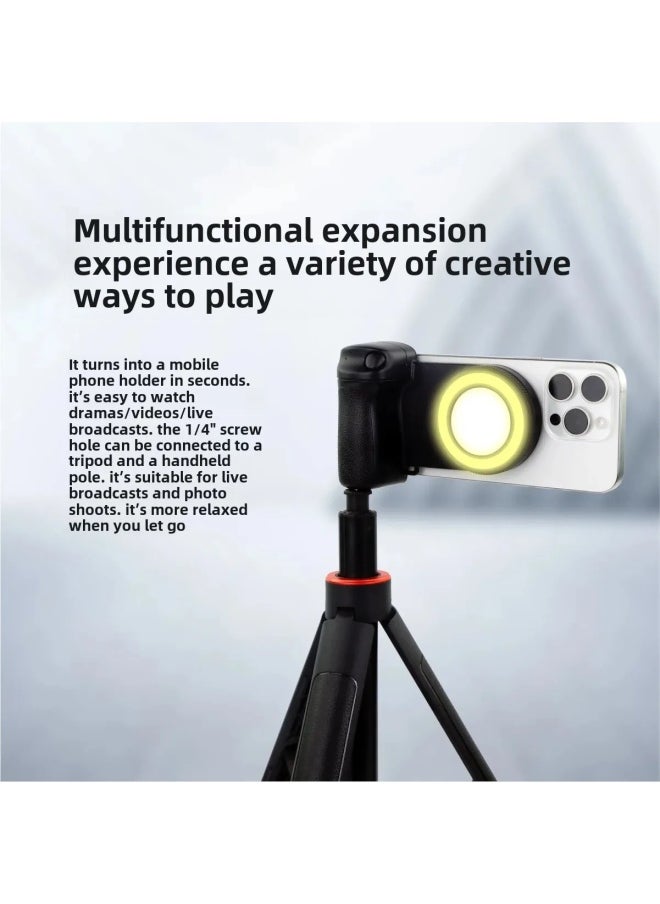 Live Broadcast Photography Light Magnetic Absorption Anti-shake Photography Assistant Selfie Light Mobile Phone Sel-Color:Bbc-9 Black - Image 2