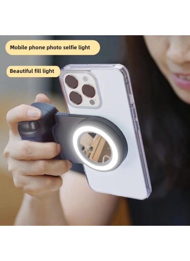 Live Broadcast Photography Light Magnetic Absorption Anti-shake Photography Assistant Selfie Light Mobile Phone Sel-Color:Bbc-9 Black - Image 3