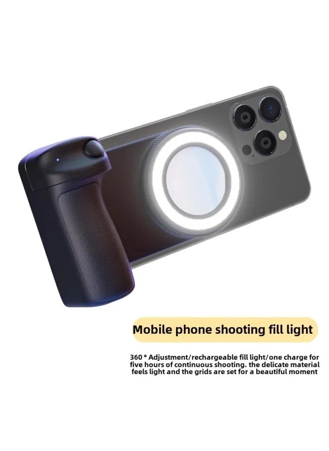 Live Broadcast Photography Light Magnetic Absorption Anti-shake Photography Assistant Selfie Light Mobile Phone Sel-Color:Bbc-9 Black - Image 1