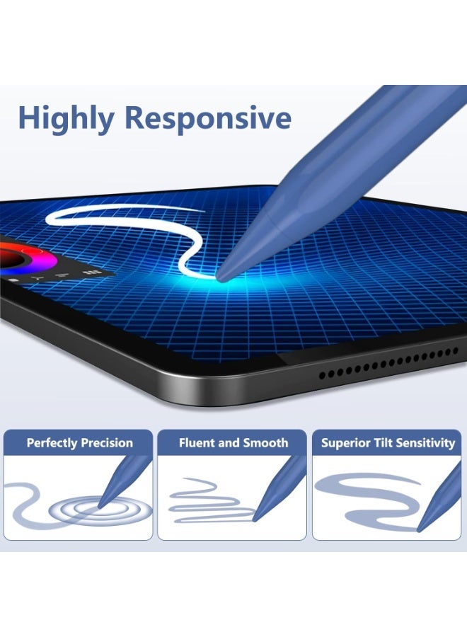 Professional Active Smart Pen for iPad (2018-2023) - High Precision & Tilt Sensitivity - Supports Palm Technology - Compatible with iPad 6th-10th Generation, iPad Pro, Air, and Mini - Dark Blue - Image 4