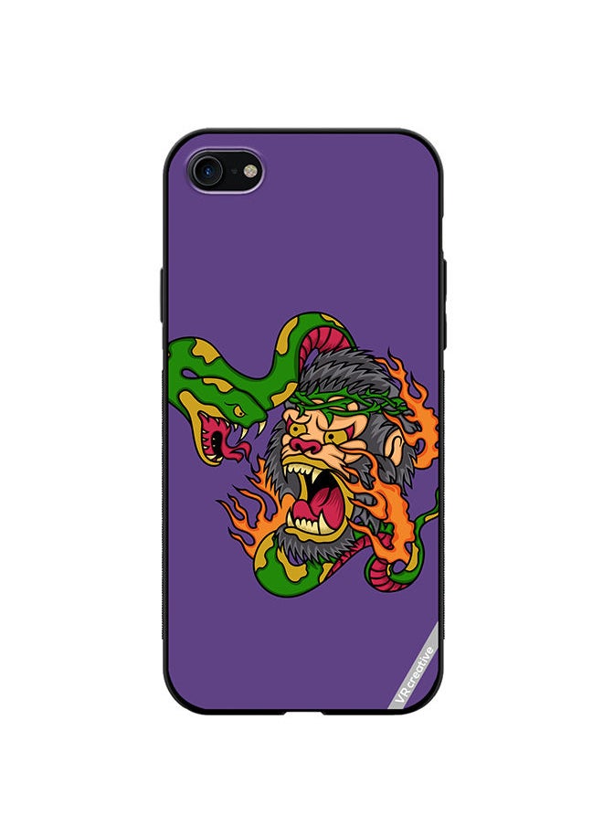 Protective Case Cover For Apple iPhone SE (2022) King Kong Vs Snake Design Multicolour