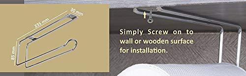 Levon Multipurpose Stainless Steel Under Shelf Towel Holder for Bathroom | Foil Holder for Kitchen - Size (30 x 235 x 85 mm) - Image 1