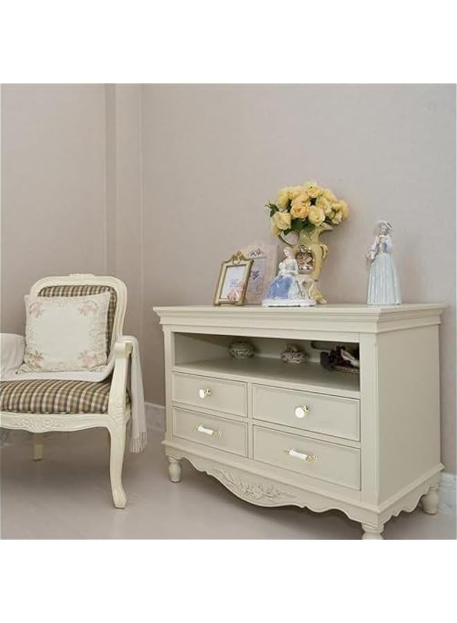 Vintage White Ceramic Single Hole Drawer Knobs for Dresser, Kitchen Cabinets, Cupboard - Set of 4 with Screws - Image 3