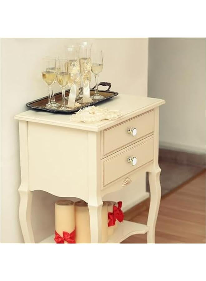 Vintage White Ceramic Single Hole Drawer Knobs for Dresser, Kitchen Cabinets, Cupboard - Set of 4 with Screws - Image 4