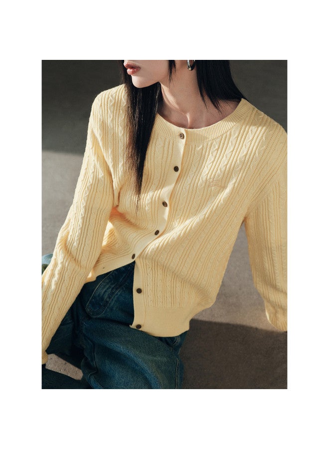 Waxbird Miu Series Cable Knit Sweater 25 Winter Inner Wear Slim Fit Wool-containing Sweater - Image 5