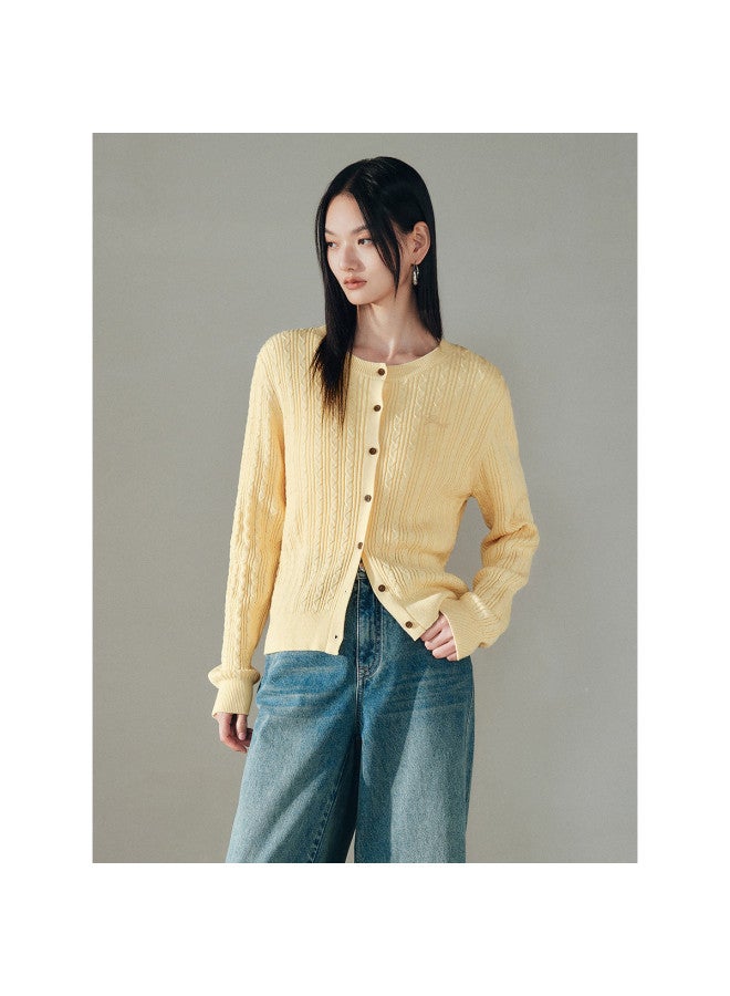 Waxbird Miu Series Cable Knit Sweater 25 Winter Inner Wear Slim Fit Wool-containing Sweater - Image 3