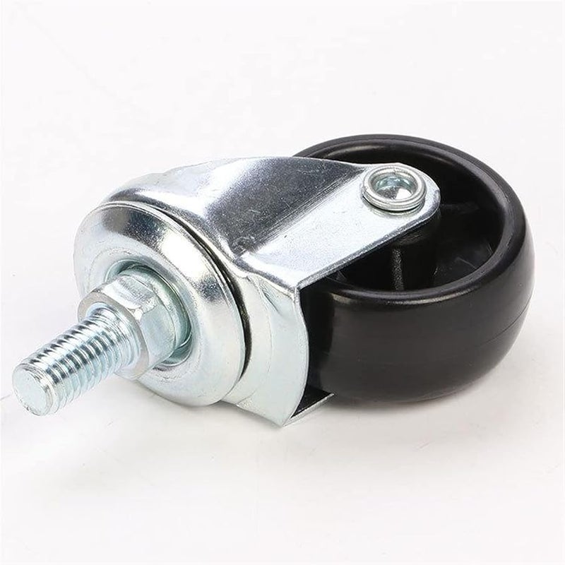 M8 M10 M12 Universal Furniture Caster Wheels 8mm X 25mm Black 4Pcs Set - Image 1