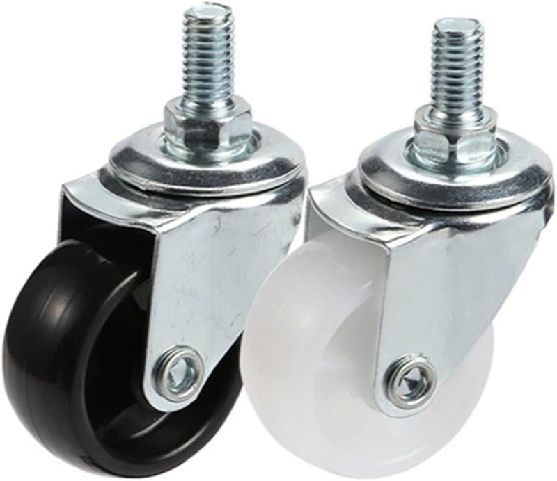 M8 M10 M12 Universal Furniture Caster Wheels 8mm X 25mm Black 4Pcs Set - Image 3