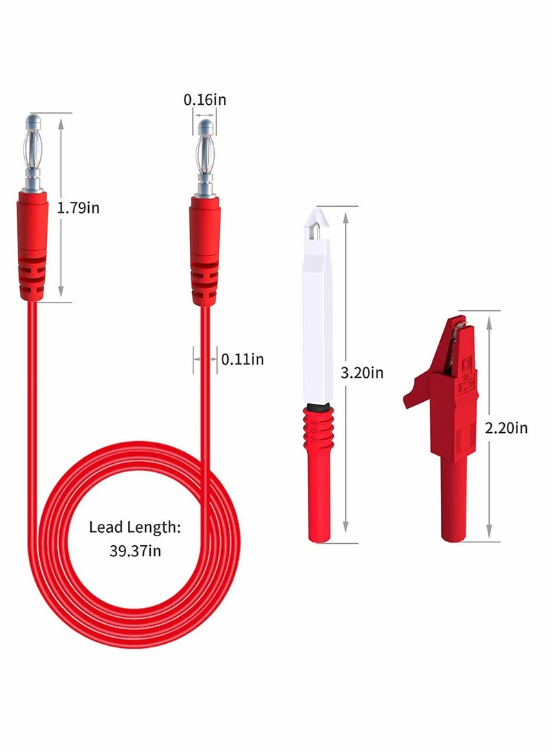 Automotive Multimeter Circuit Tester Kit with Banana Plug Test Leads, Alligator Clips, Insulation Wire, and Piercing Probes for Diagnostic Testing - Image 2