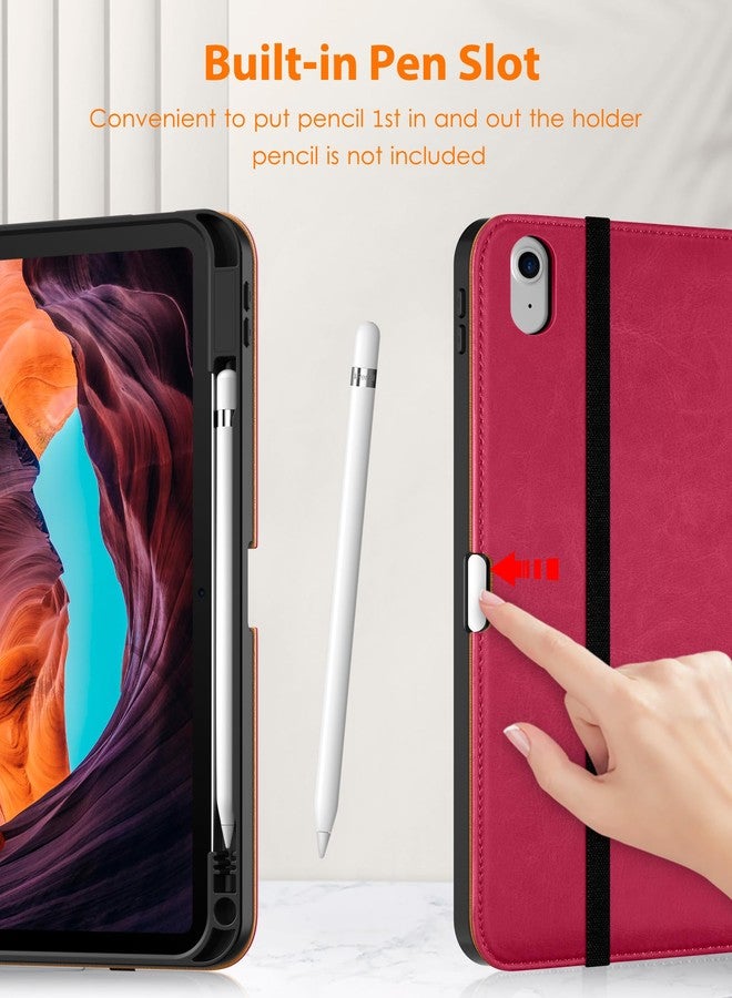 DTTO for iPad (A16) 11th Generation Case 11 Inch 2025, iPad 10th Generation Case 10.9 Inch 2022, Premium Leather Business Folio Stand Cover with Pencil Holder - Auto Wake/Sleep, Peach - Image 4