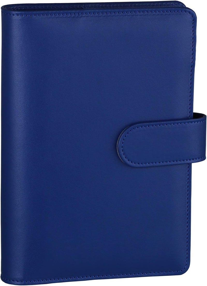 Antner A6 PU Leather Budget Binder, Refillable 6 Ring Notebook for A6 Refill Paper, Loose Leaf Personal Planner Cover with Magnetic Buckle Closure Simple multi-feature universal build - Image 1