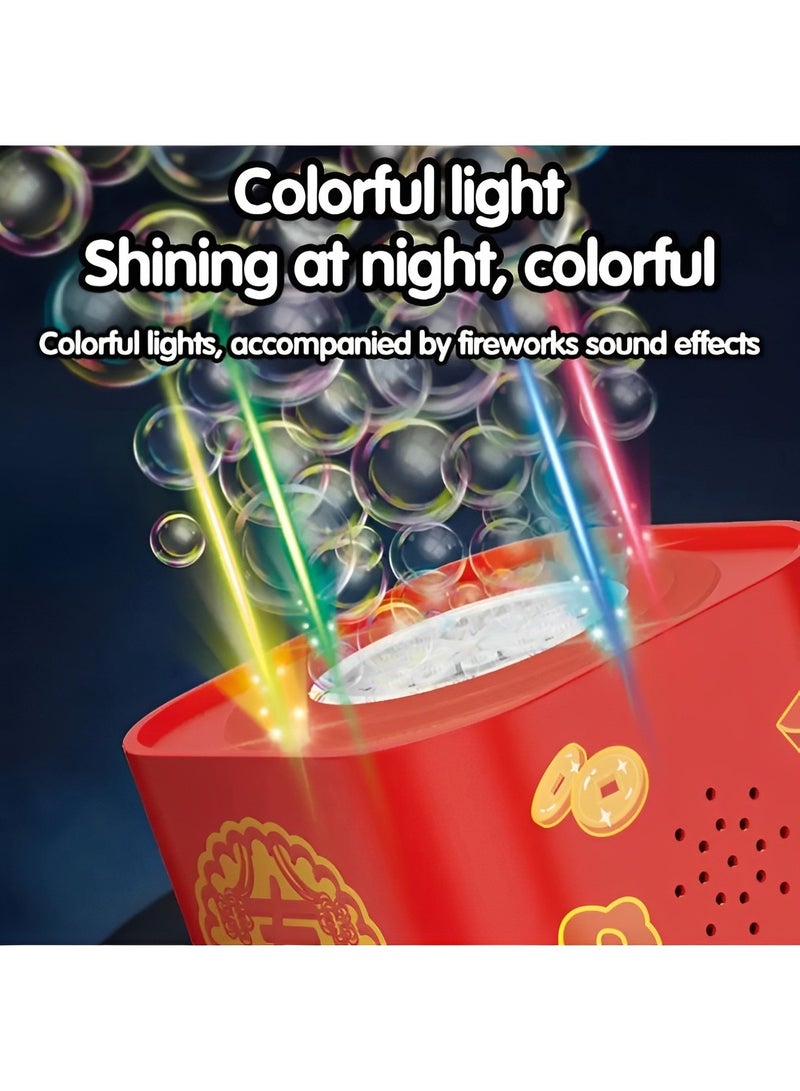ريوكل آلة فقاعات الألعاب النارية 13 فتحة مع محلول فقاعات 80 مل آلة فقاعات الألعاب النارية الأوتوماتيكية مع أضواء وموسيقى قابلة للإغلاق للأطفال وحفلات الأنشطة الخارجية - Image 3