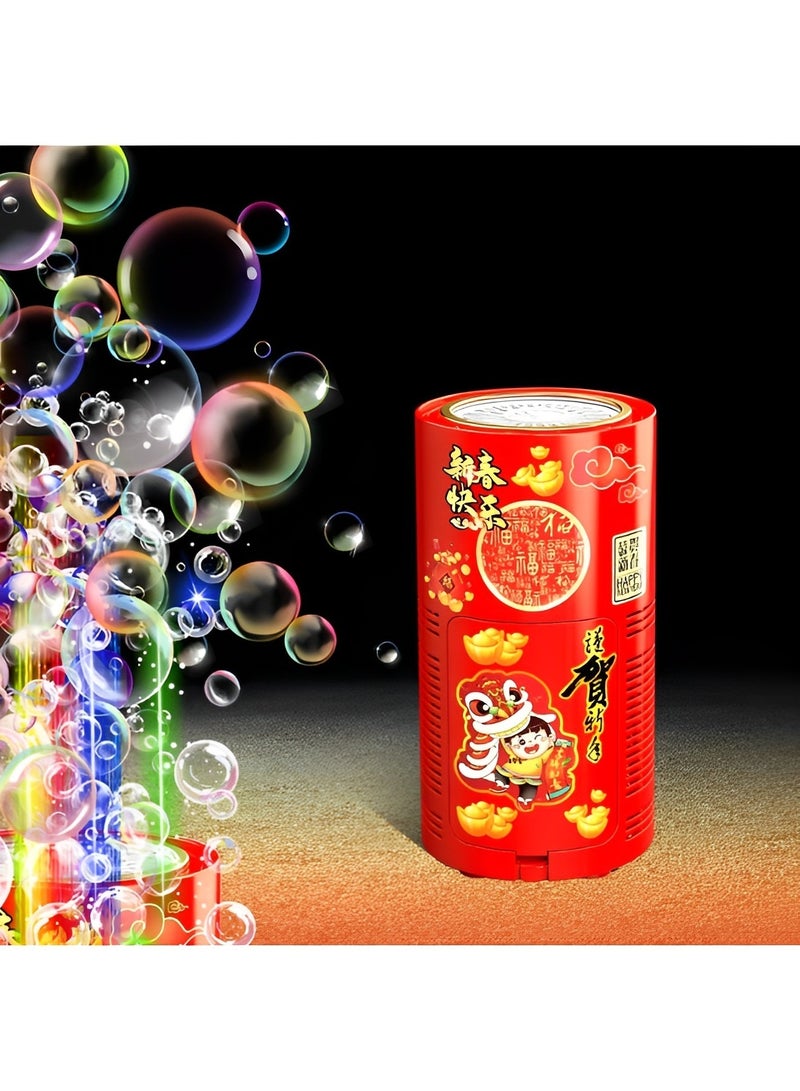 ريوكل آلة فقاعات الألعاب النارية 13 فتحة مع محلول فقاعات 80 مل آلة فقاعات الألعاب النارية الأوتوماتيكية مع أضواء وموسيقى قابلة للإغلاق للأطفال وحفلات الأنشطة الخارجية - Image 2