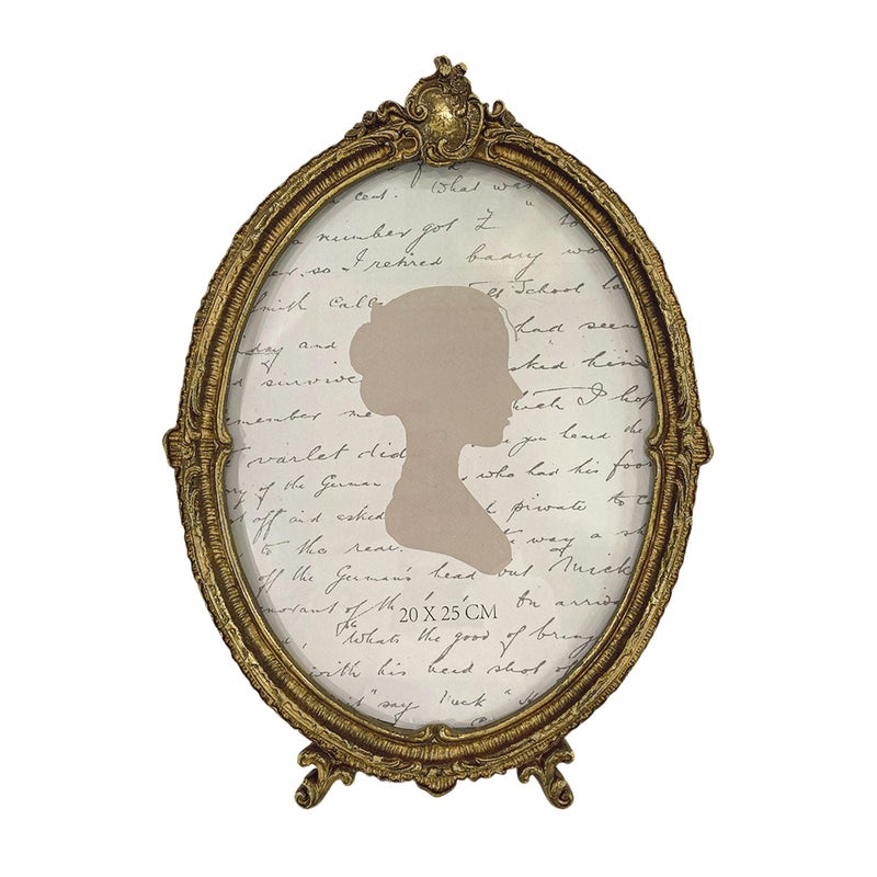 Sunlit Vintage Picture Frame 8x10 Inch Oval Antique Photo Frames with Glass Front Luxury Photo Display Tabletop Wall Hanging Gift Ideas Brown