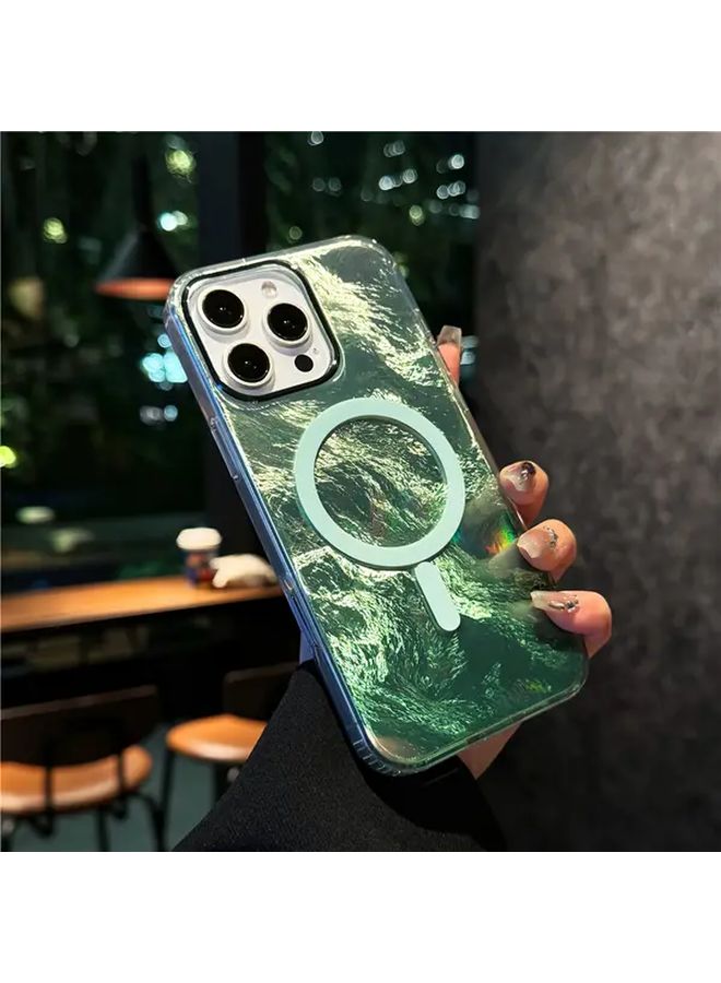 غطاء هاتف بنمط الجليد الأخضر المتوافق مع سلسلة آيفون 13 - Image 1
