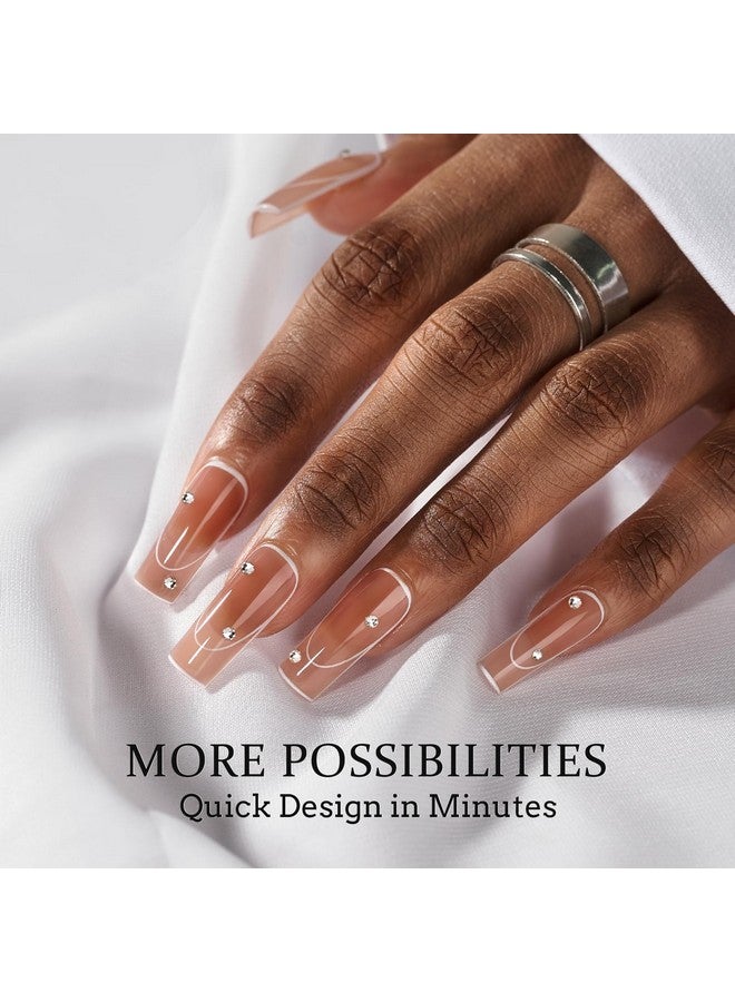 بي تي آرت بوكس أظافر جل BTArtbox XCOATTIPS - 5 أنماط من أطراف الأظافر الناعمة الدوامة المصممة مسبقًا، أظافر صناعية مربعة الشكل، فائقة النحافة، مع برايمر للأطراف وطبقة أساسية سهلة الاستخدام في فن الأظافر بنفسك - Image 1