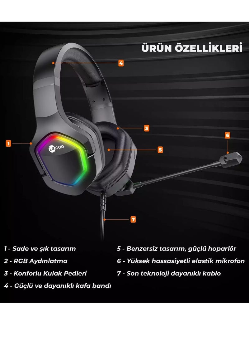 HT403 RGB USB Gaming Headset - 50mm Audio Driver - Adjustable Headband - Realistic Sound Quality - Easy Control inline volume control - pzsku/Z9A43F1035A7D4BDAA1A8Z/45/_/1734366684/73b4fc35-9b2d-4e67-bb7c-8de98b342a9a