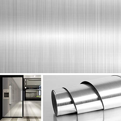 Livelynine 158x394 Heat Resistant Contact Paper for Countertops Waterproof Metallic Wallpaper Peel and Stick Counter Top Covers for Kitchen Appliances Dishwasher Refrigerator Freezer Dryer Wrap - Image 1