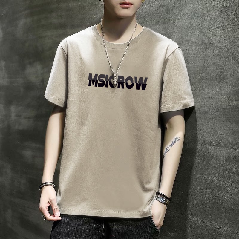 Mens ShorT-sleeved T-shirT 2023 New Slim FiT VersaTile Top YouTh Korean STyle BoTToming ShirT Trendyy PrinTed T-shirT SIL white - Image 5