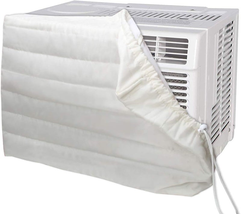 Luxiv Indoor Air Conditioner Cover, White Window Unit Cover Anti-Rust Adjustable Cover for Indoor Window AC with Free Elastic Straps (24.5x17x2.5)… - Image 3