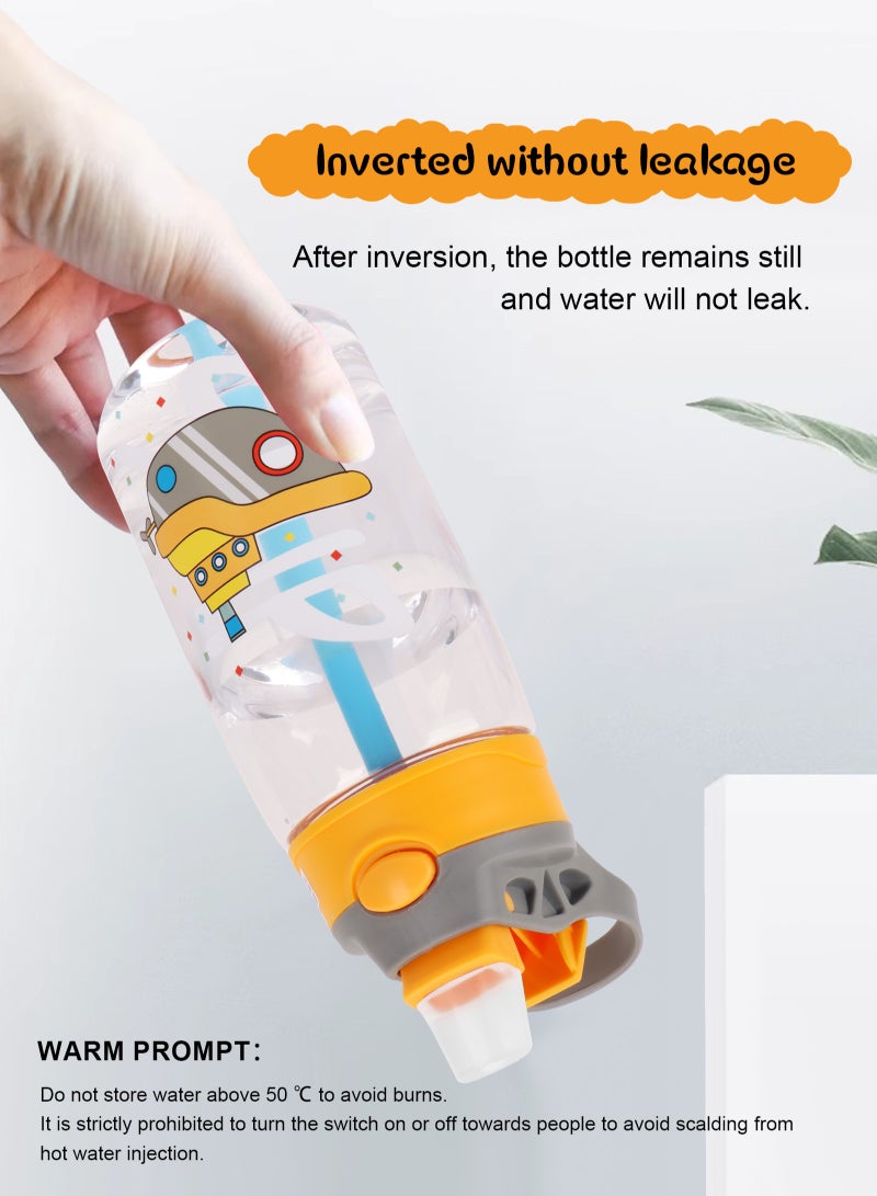 URbazaar Kids Water Bottle with Straw & Handle - 480ml/16 oz BPA Free Kids Water Bottles, Spill Proof Cups for kids, Easy-Clean, Water Bottle With Straw,Kids Water Bottle For School,toddler - Image 3