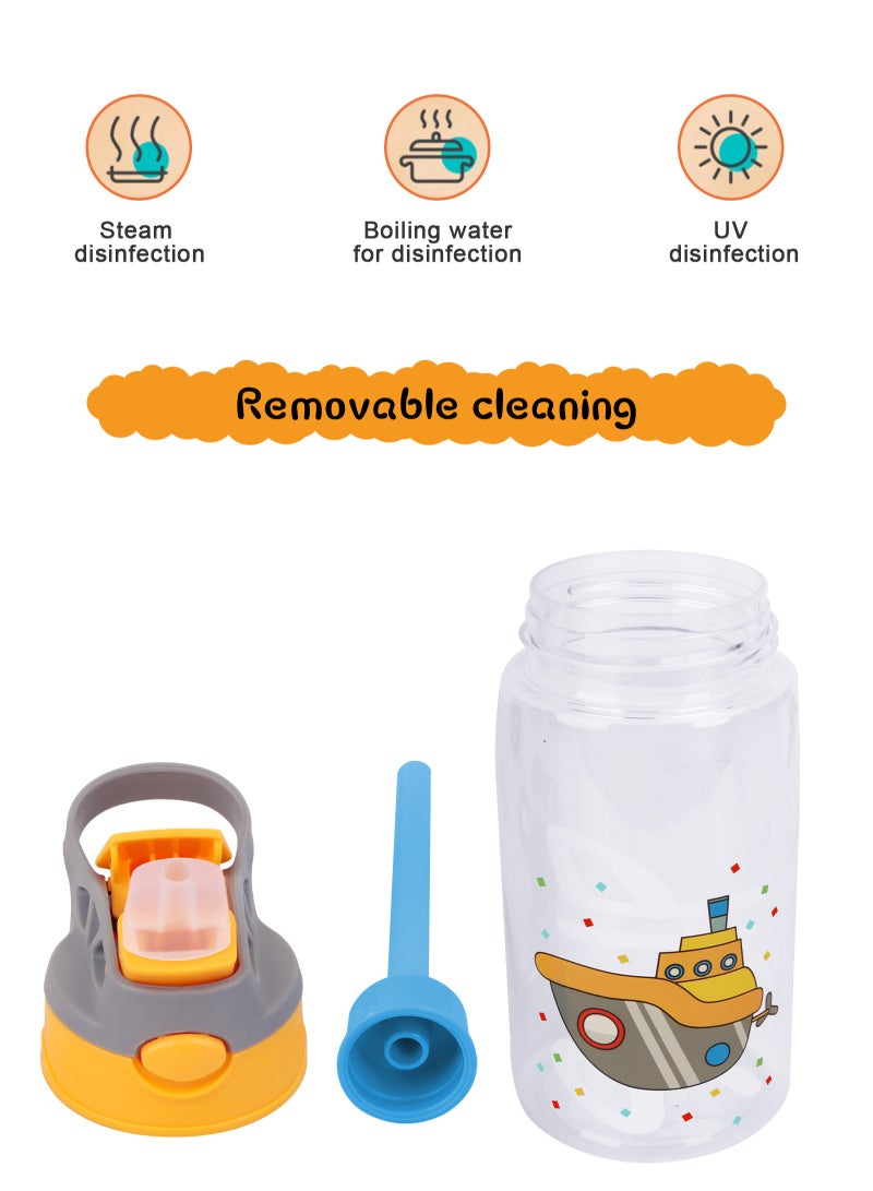 URbazaar Kids Water Bottle with Straw & Handle - 480ml/16 oz BPA Free Kids Water Bottles, Spill Proof Cups for kids, Easy-Clean, Water Bottle With Straw,Kids Water Bottle For School,toddler - Image 5