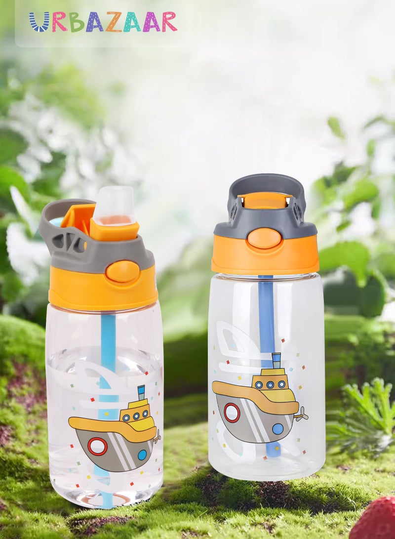 URbazaar Kids Water Bottle with Straw & Handle - 480ml/16 oz BPA Free Kids Water Bottles, Spill Proof Cups for kids, Easy-Clean, Water Bottle With Straw,Kids Water Bottle For School,toddler - Image 1
