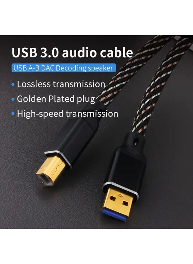 USB A إلى B كابل صوت DAC 1.5م مطلي بالذهب معزول بنقل خالي من الفقد - Image 1
