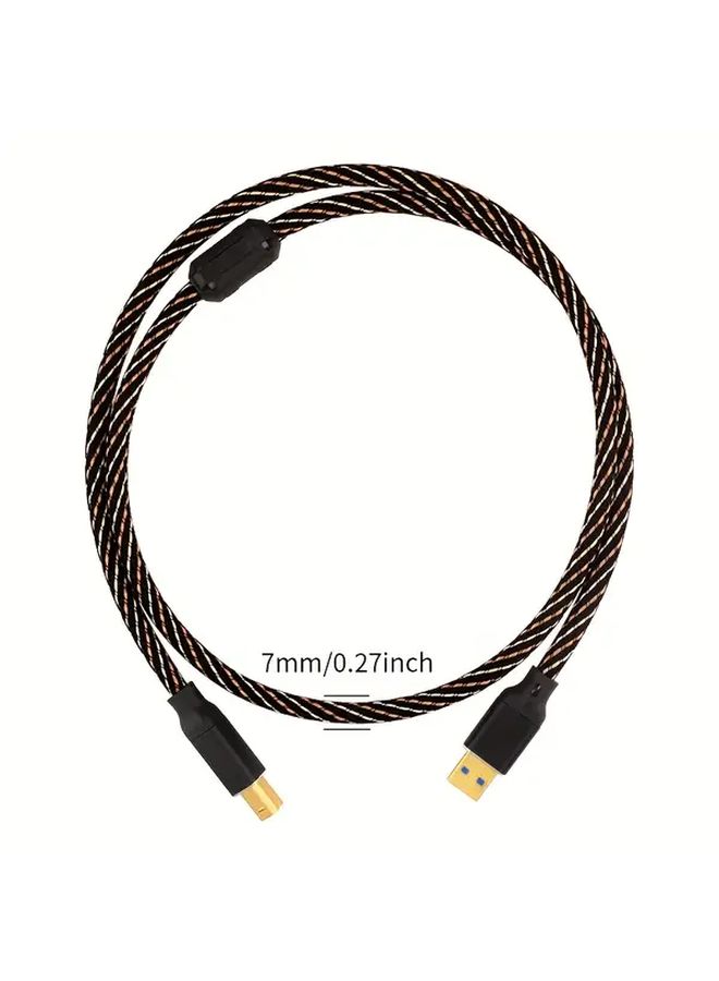 USB A إلى B كابل صوت DAC 1.5م مطلي بالذهب معزول بنقل خالي من الفقد - Image 2