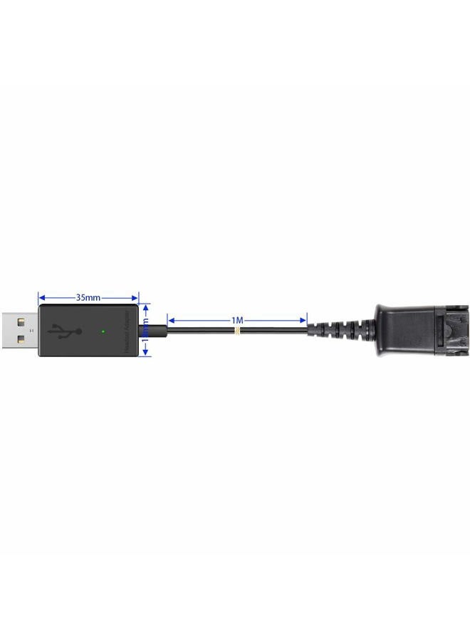 VoiceJoy سماعة مكتب مع كابل فصل سريع QD إلى موصل USB متوافق مع موصل QD من بلانترونيكس لأي كمبيوتر محمول - Image 4