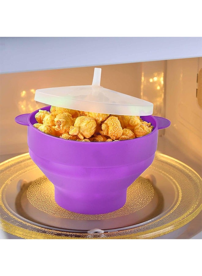 Collapsibles Microwavable Bowl, Microwave Popcorn Popper With Handles, Reusable Bowl Packets Container, Heat-Resistant, Easy To Clean - Image 4