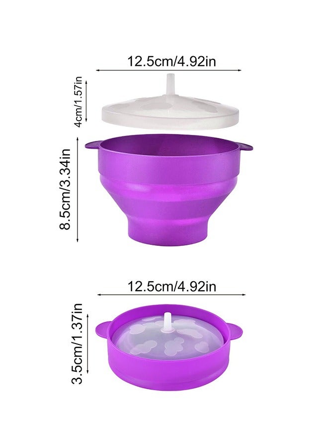Collapsibles Microwavable Bowl, Microwave Popcorn Popper With Handles, Reusable Bowl Packets Container, Heat-Resistant, Easy To Clean - Image 2