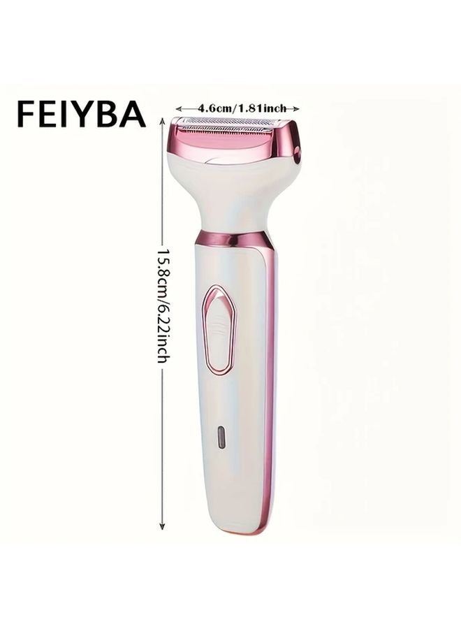 Feiyba White 4 In 1 Rechargeable Electric Razor For Women And Men Wet Dry Face Nose Legs Underarm Bikini Trimmer Portable Grooming Kit - Image 4