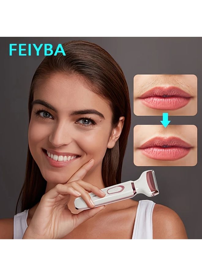 Feiyba White 4 In 1 Rechargeable Electric Razor For Women And Men Wet Dry Face Nose Legs Underarm Bikini Trimmer Portable Grooming Kit - Image 2