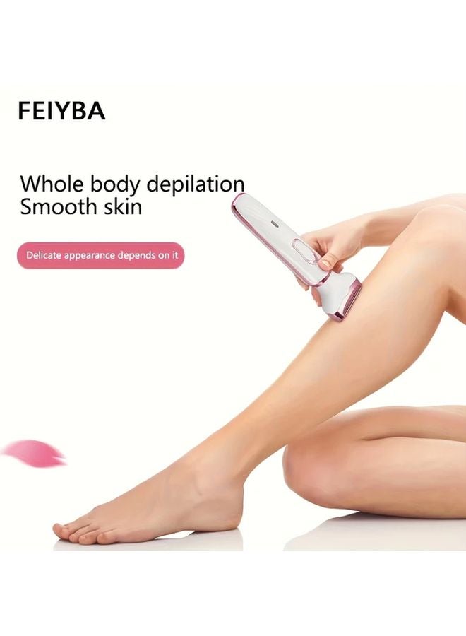 Feiyba White 4 In 1 Rechargeable Electric Razor For Women And Men Wet Dry Face Nose Legs Underarm Bikini Trimmer Portable Grooming Kit - Image 3