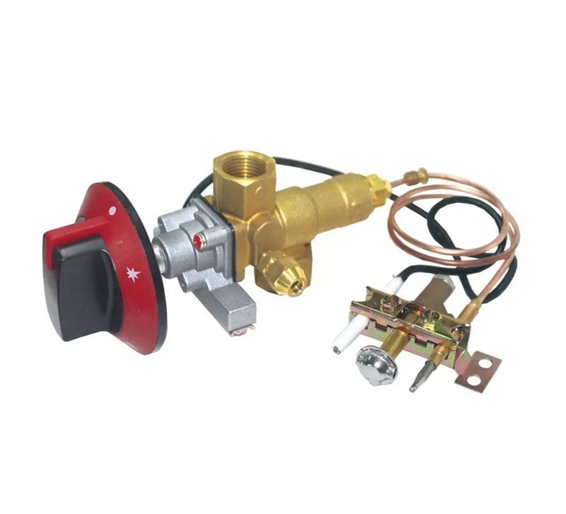 METER STAR 100000BTU LPG/NG Gas Oven Stove Inlet Valve Pilot Burner with 0.9 Meters M10x1 Thermocouple and Ignition Wire Including Knob Whole Sets