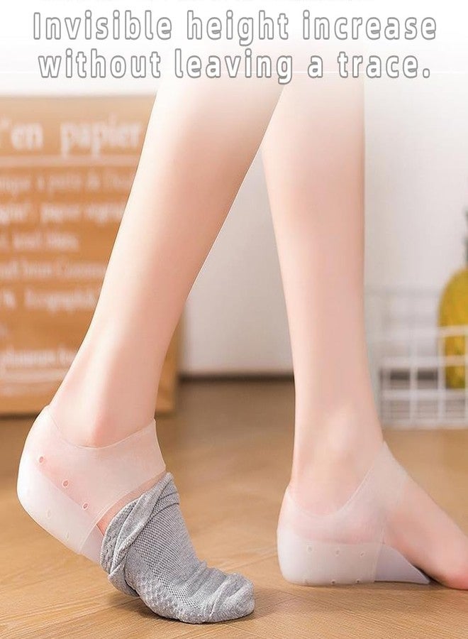 Dr.Pedi Height Heel Cups Heel Pads Cushion Increase Heels Shoe Insert Gel Heel Invisible Height Elevators Insole Arch Support Heel Protectors Heel Support 1.5CM - Image 4