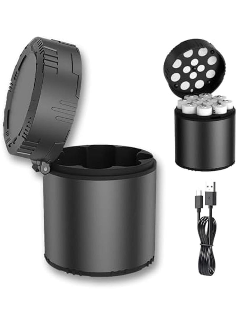 Barakah 12-Slot Battery Charger for Rechargeable AA & AAA Lithium Batteries, USB-C Fast Charging, Independent Slots, LED Indicator, Integrated Charging Storage Box for Home & Travel Use (Black) - Image 1