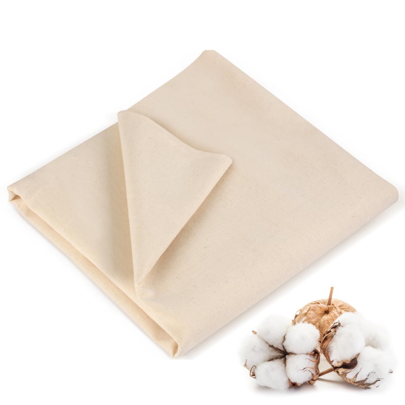 Rindion 100% Cotton Fabric, 63 in x 1.3 Yard Unbleached Muslin Fabric, Medium Weight Linen Fabric by The Yard for Sewing Embroidery, Garments, Arts and Crafts - Image 1