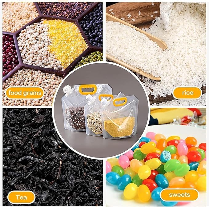 VIHALKRUPA Container Multigrain Food Sealed Bags MoistureProof InsectProof Transparent Pouches Portable Bag Cereal Flour Bean Nut Rice Tea Powder Water Reusable Organizer Case - Image 3