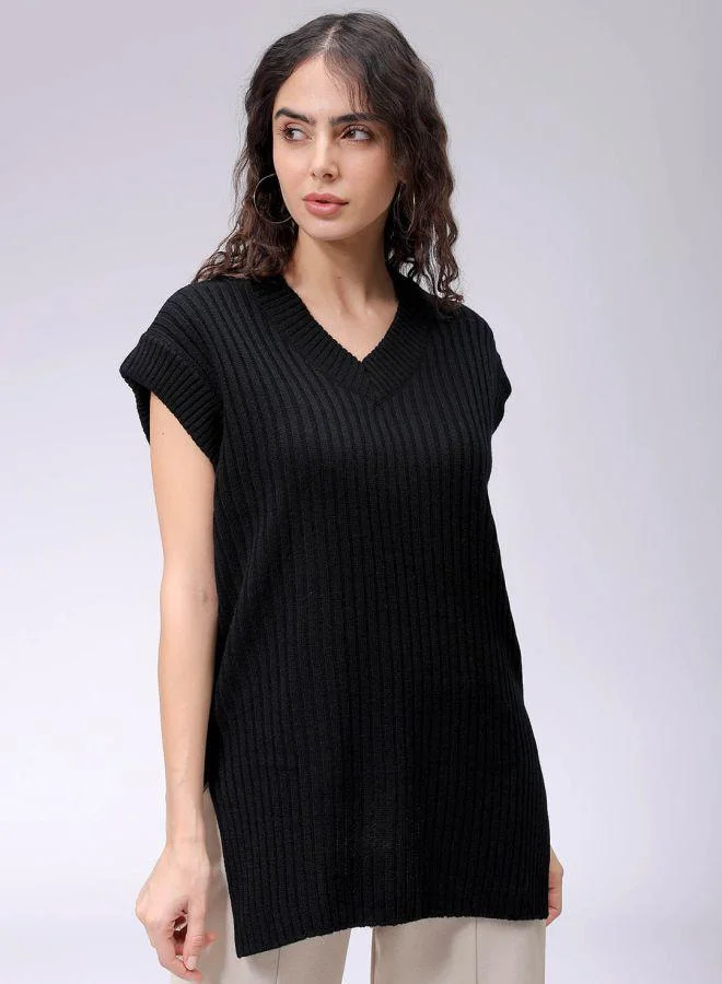 Women Boxy Fit Solid Sweater Vest