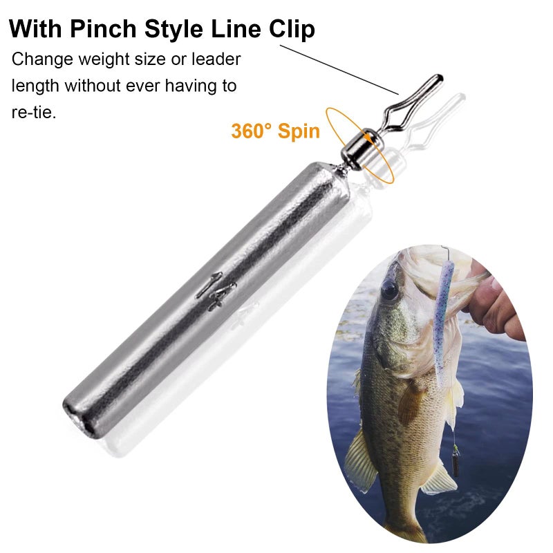 THKFISH Fishing Weights Fishing Sinker Drop Shot Weights Fishing Weights Kit Drop Shot Rig Fishing Weights A-Slender Shape 28pcs - Image 4