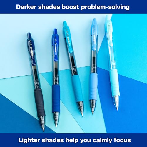 PILOT أقلام جيل رولر بيلوت G2 المتميزة، أقلام جيل ذات نقطة رفيعة، عبوة Boost Blue، ألوان الإنتاجية، متنوعة - مثالية للمدرسة، الكتابة في اليوميات، وكتابة المكتب - Image 5