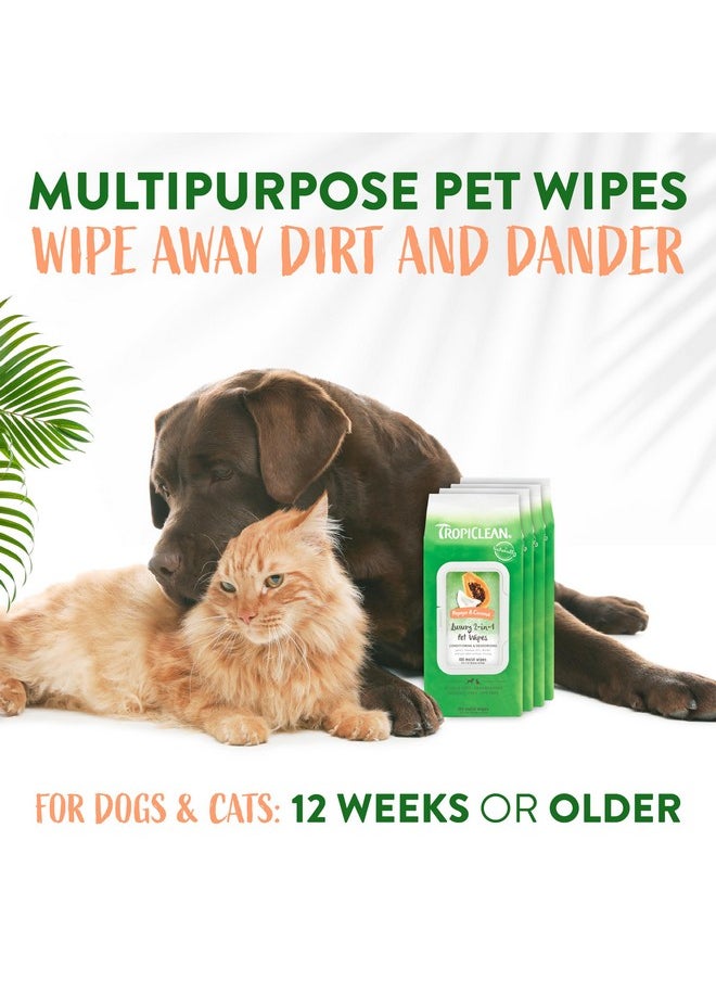 TropiClean - TropiClean Papaya & Coconut Dog Wipes for Paws and Butt | Deep Cleaning Dog Grooming Wipes | Safe for The Face | Cat Friendly | 400 Count - Image 1