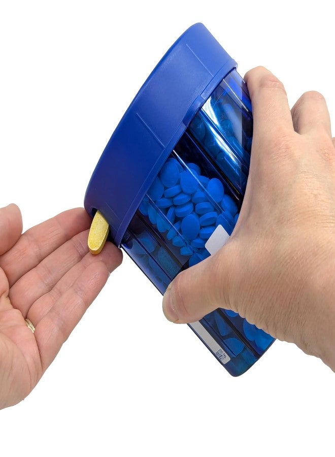 pill thing XL Supplement Dispenser Bottle, 7 Compartment, Labels, Easy Open, Anti-Mixing, UV Protected Organizer, Extra Large Monthly Vitamin, Monster Fit Medication Holder (Cobalt Blue, Large) - Image 4