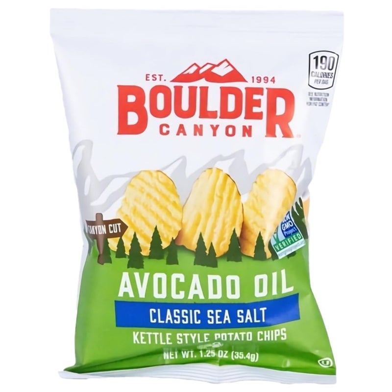 Boulder Canyon Classic Sea Salt Made With Avocado Oil Kettle Style Potato Chips Gluten Free 125 Ounces Pack Of 55 - Image 2
