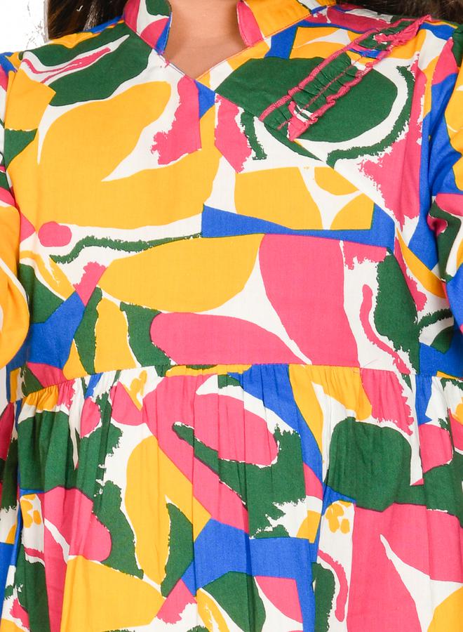 ليل بيكس فستان ميدي بطبعات مجردة من ستايلي - Image 2