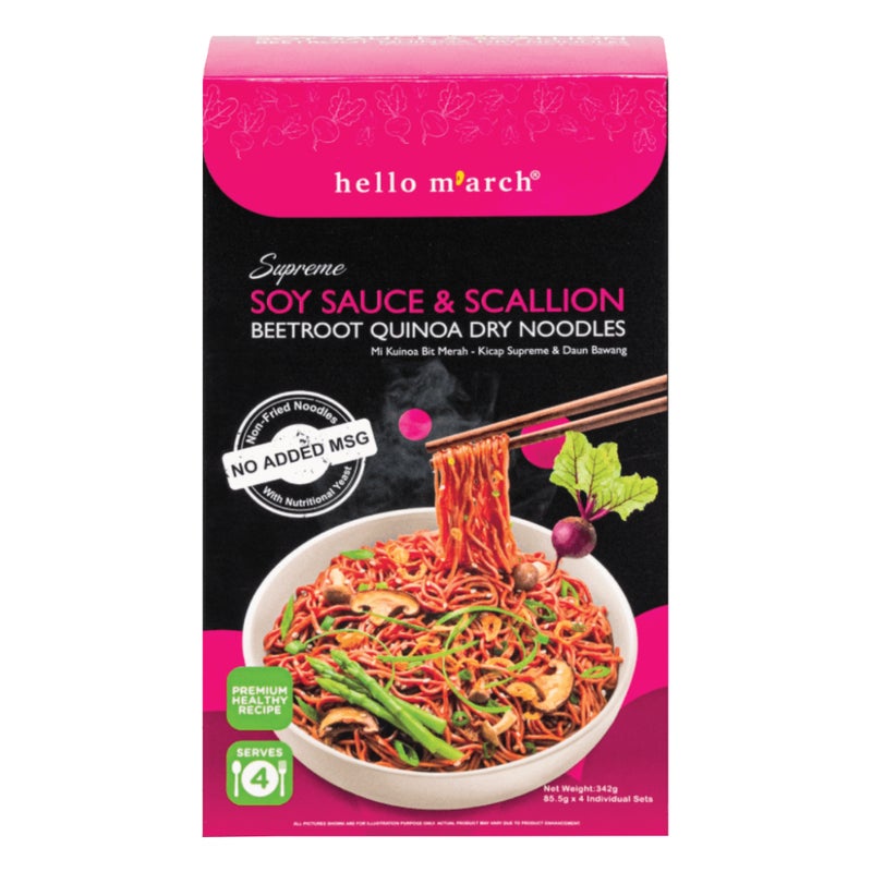 Hello m'arch Quinoa Noodles Soy Sauce & Beetroot - 171g - Image 4
