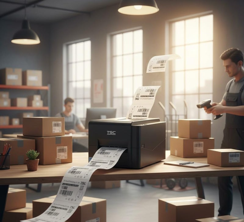 TSC TE244 Desktop Thermal Transfer Barcode Printer with USB Connectivity 203 DPI Bar Code Label Printer, Black - Image 5