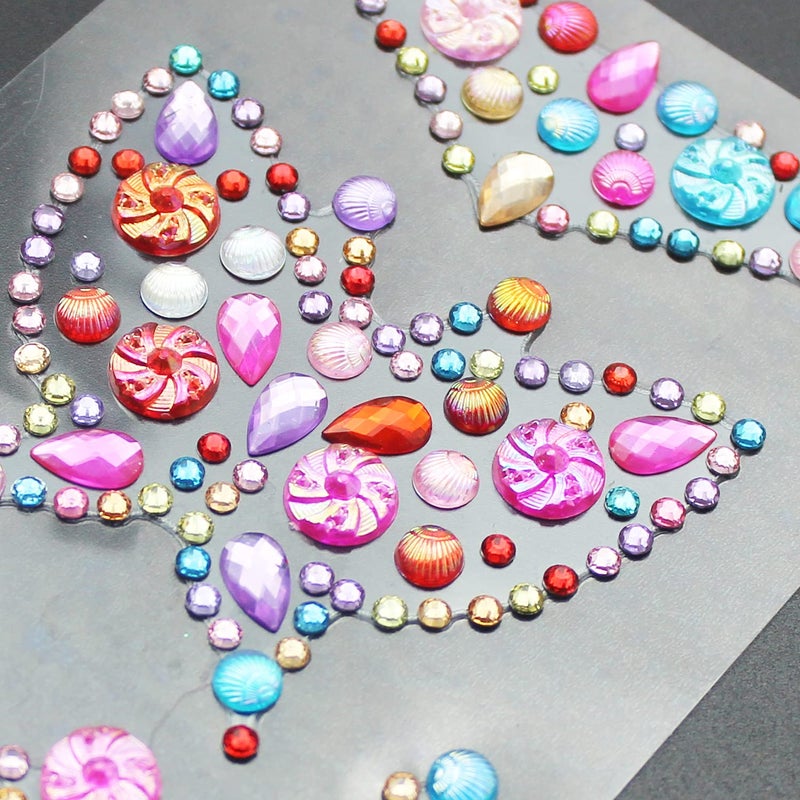 Ourart 14 Sheets Rhinestones Stickers, Self-Adhesive Craft Jewels and Gems Sticker for DIY Crafts, Scrapbook, Multicolor - Image 3